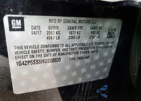 2017 Buick Lacrosse Essence z USA, uszkodzony, nr VIN 1G4ZP5SS6HU208835